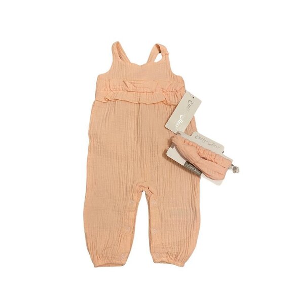 Emily and Oliver Other - Emily and Oliver Pink Romper with Headband - Size 0-3 months - New!
